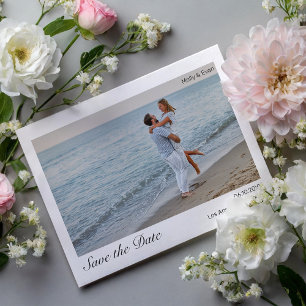 Beach Romance Border Foto Wedding Save the Date Postkarte