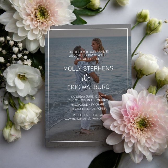 Beach Romance Foto Wedding Einladung (Von Creator hochgeladen)