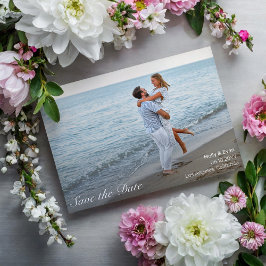 Beach Romance Foto Wedding Save the Date Postkarte