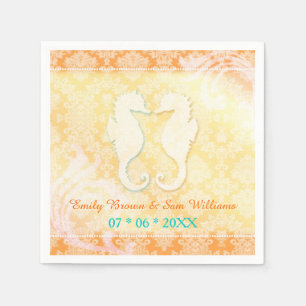 Beach Romance Seepferd Pair Wedding Serviette