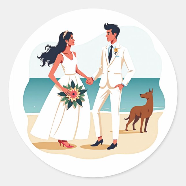 Beach Romance Sticker (Vorderseite)