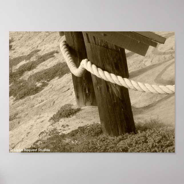 Beach Rope Face - Sepia Poster (Vorne)