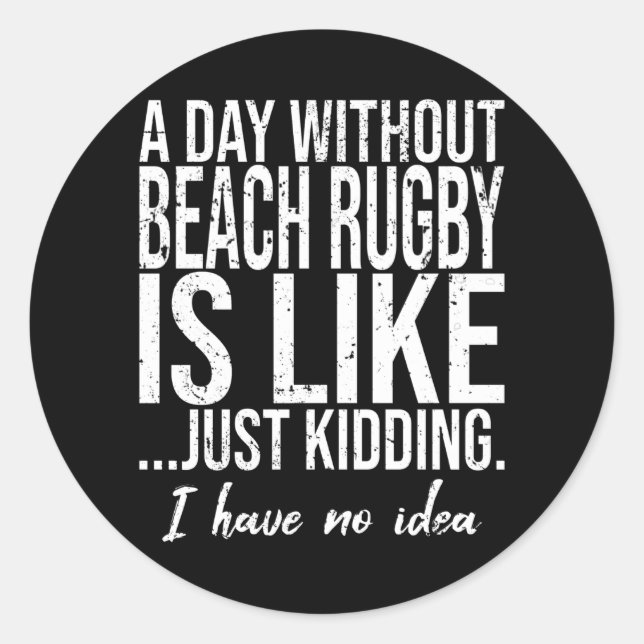 Beach Rugby-Sportgeschenk Runder Aufkleber (Vorderseite)