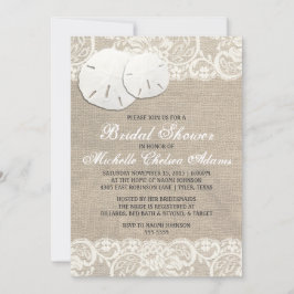 Beach Rustic Burlap Lace Brautparty Initation Einladung