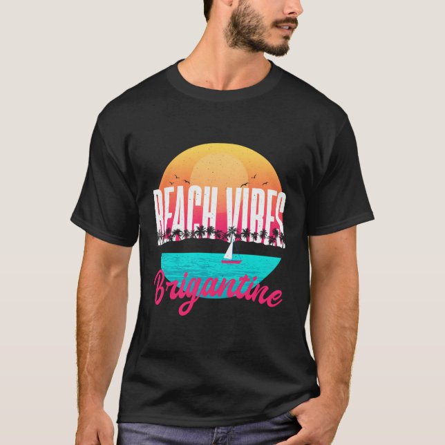 Beach S Brigantine Summer New Jersey Tropical T-Shirt (Vorderseite)