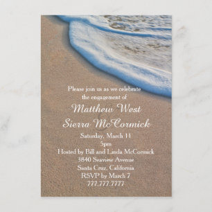 Beach Sand and Sea Foam Wedding Party Einladung