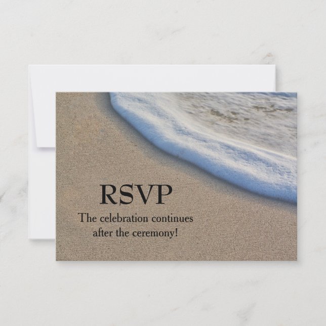 Beach Sand and Sea Foam Wedding RSVP Karte (Vorderseite)