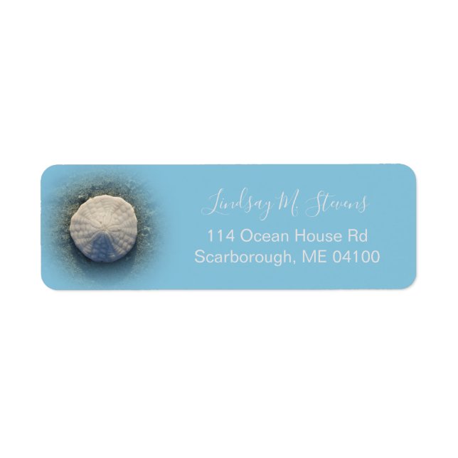 Beach Sand Dollar Nautical Blue Rücksendeadresse (Vorne)