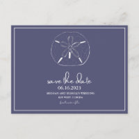 Beach Sand Dollar Navy Blue Postkarte