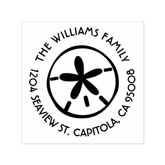 Beach Sand Dollar Rücksendeadresse Permastempel (Design)