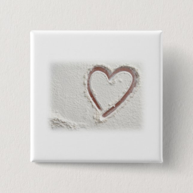 Beach Sand Heart Button (Vorderseite)
