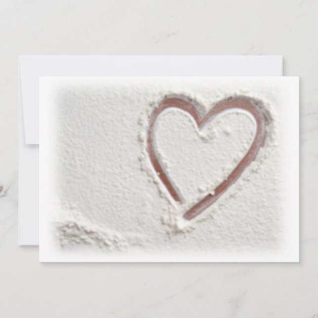 Beach Sand Heart Save the Date (Vorderseite)
