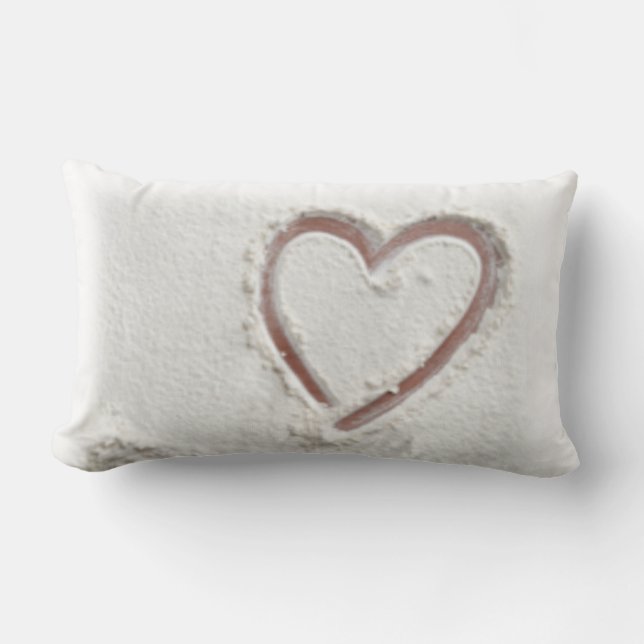 Beach Sand Heart Valentine Lendenkissen (Vorderseite)