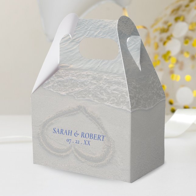 Beach Sand Heart Wedding Geschenkschachtel (Beach Sand Heart Wedding Favor Box)