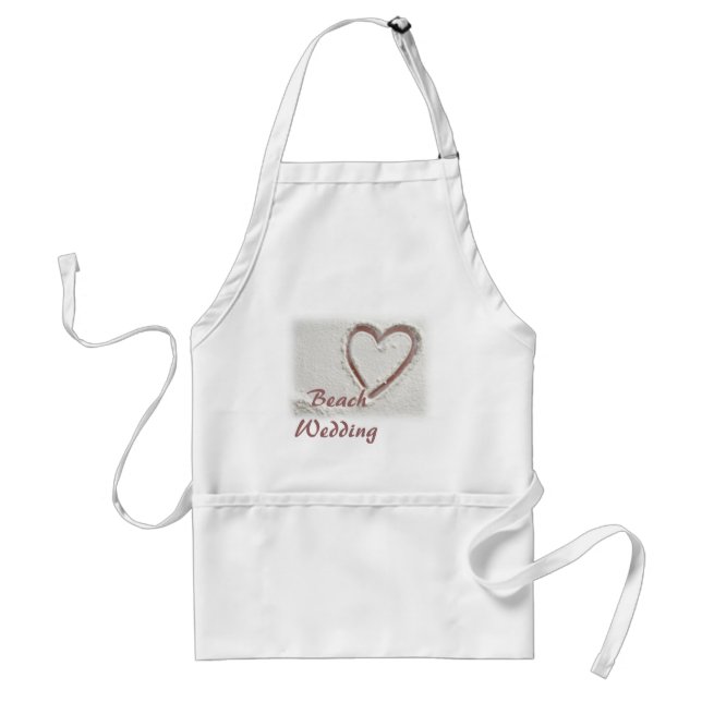 Beach Sand Heart Wedding Schürze (Vorne)