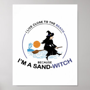 Beach Sand-Hexe für Halloween-Party Poster