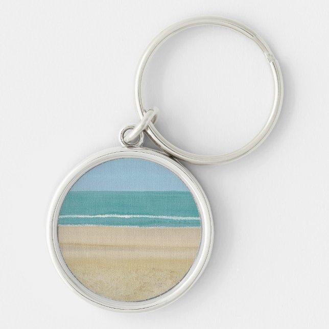 Beach Sand Ocean Szene auf Schlüsselanhängern Schlüsselanhänger (Vorne)