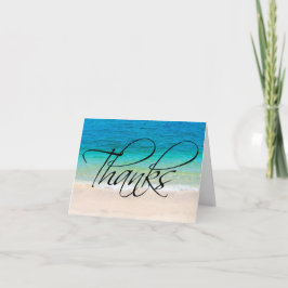 Beach Sand Ocean Thanks Thank You Note Card Dankeskarte