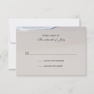 Beach Sand, Sand Dollars 4Bar Wedding Reply Card RSVP Karte