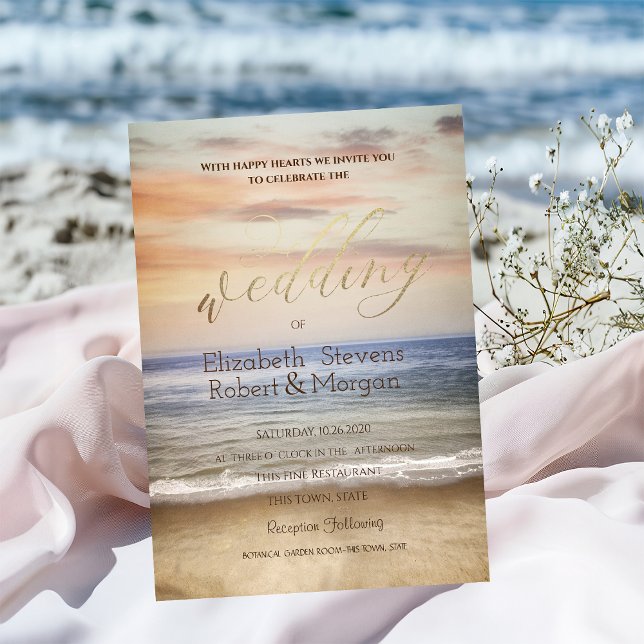 Beach Sand Sky Wedding Einladung (Von Creator hochgeladen)