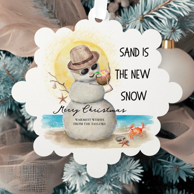 Beach Sandman Coastal Weihnachten Ornament Karte (Von Creator hochgeladen)