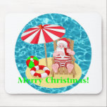 beach santa claus mousepad<br><div class="desc">"beach santa claus ", "california santa claus", "florida santa claus", "hawaii santa claus", "christmas july", "xmas july""vacation santa claus", "beach santa claus
, "tropical santa claus"  "christmas beach santa claus "</div>
