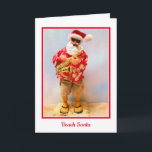 Beach Santa Weihnachtskarte Karte<br><div class="desc">Santa is making a Joyful noise with his saxophone.</div>