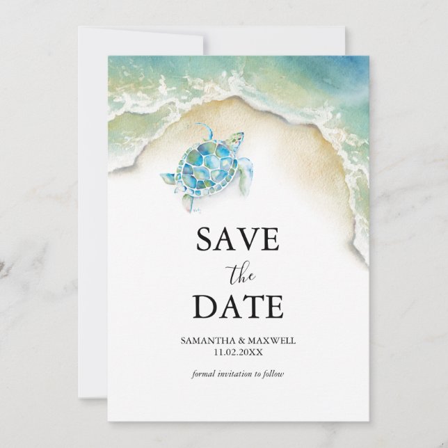 Beach Save The Dates For Weddings (Vorderseite)
