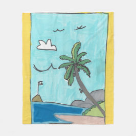 Beach Scene Blanket Fleecedecke