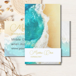 Beach Scene Coastal Travel Gold Stilvoll Visitenkarte