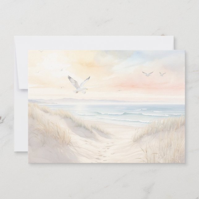 Beach Scene Flat Note Card Mitteilungskarte (Vorderseite)