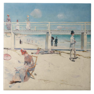 Beach Scene (Holiday at Mentone) (australische Kun Fliese