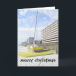 BEACH SCENE "MERRY CHRISTMAS" MIT KATAMARAN FEIERTAGSKARTE<br><div class="desc">CHRISTMAS STRAND UND KATAMARANISCHE STILKARTE ZUM SENDEN</div>