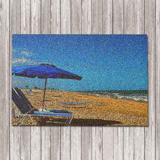 Beach Scene Seascape Umbrettstühle Pointillismus Fußmatte