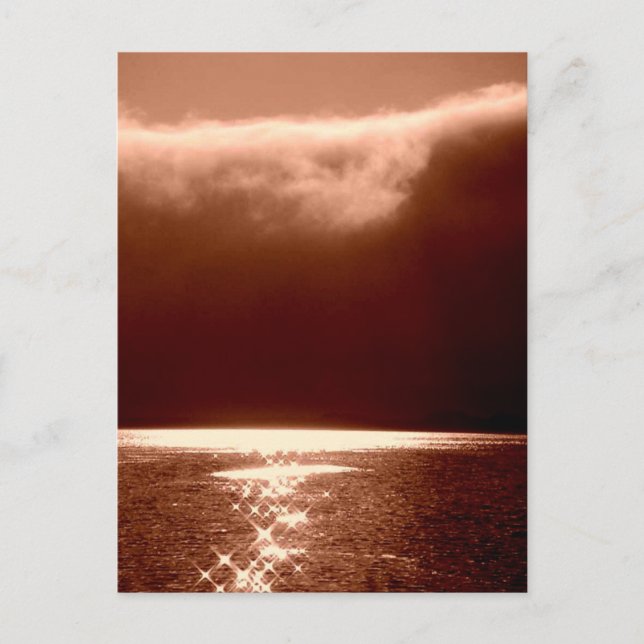 Beach Scene - Stars tanzen auf Wasser - Sepia Postkarte (Vorderseite)