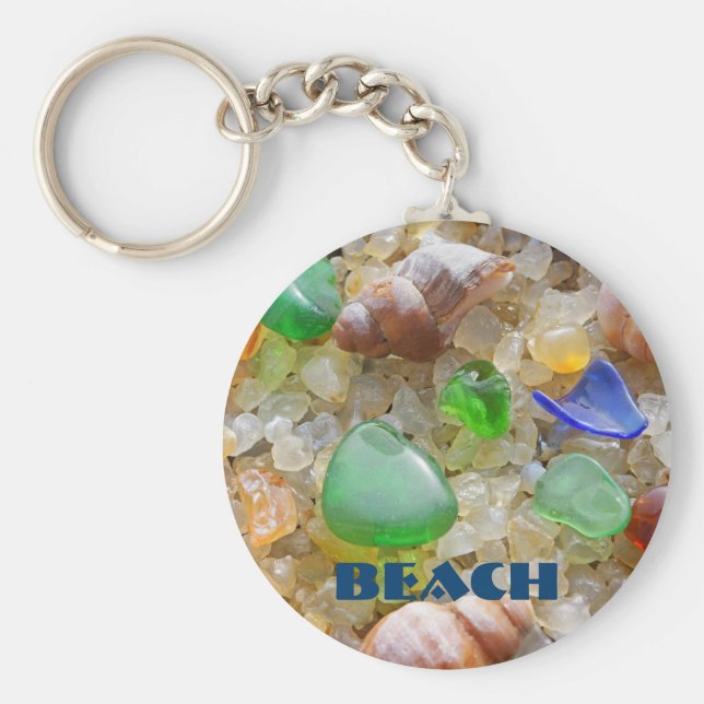 BEACH Schlüsselketten für Seaglass Sea Glass Schlüsselanhänger (Vorne)