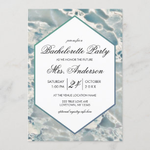 Beach Sea Glass Aqua Junggeselinnen-Abschied Einla Einladung