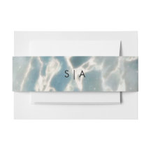Beach Sea Glass Ocean Blues Aqua Wedly Monogram
