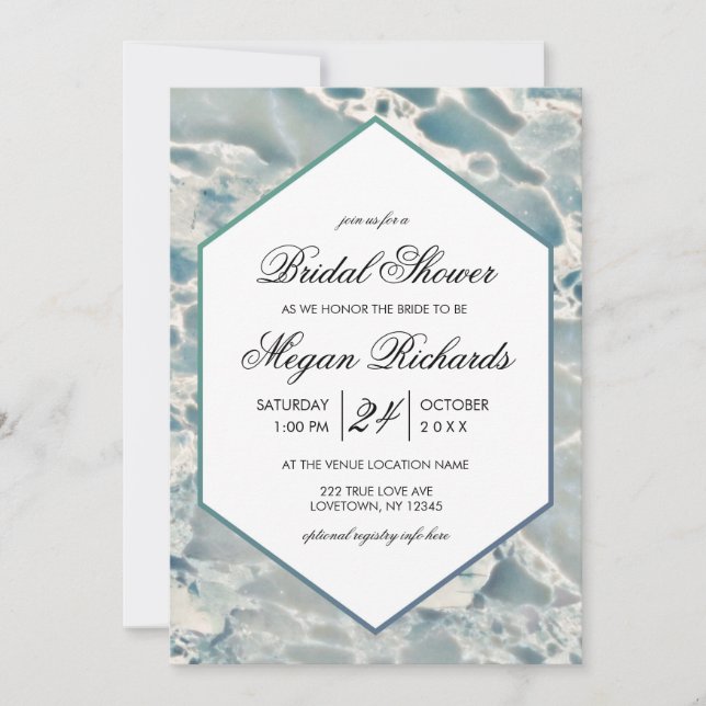 Beach Sea Glass Ocean Bridal Dusche Einladung (Vorderseite)
