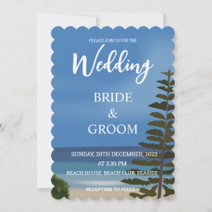 Beach Sea Pine Tree Beach Hochzeit Einladung