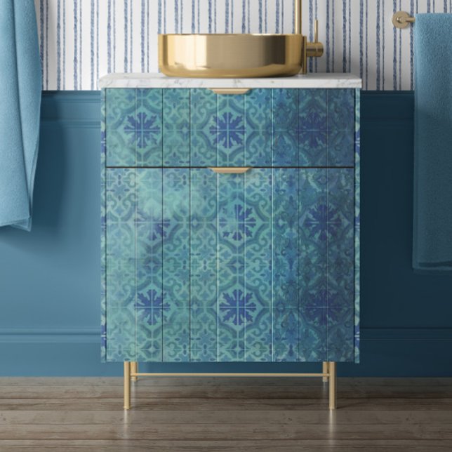 Beach Sea Shore Wood Navy Blue Tile Decoupage Seidenpapier (Von Creator hochgeladen)