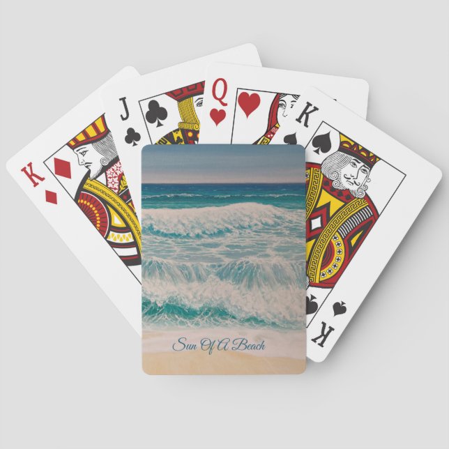 Beach Sea Surf Sonne eines Strandes Spielkarten (Rückseite)