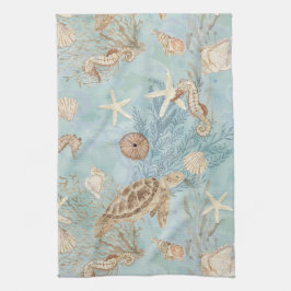 Beach Sea Turtle Ocean Seepferd Muscheln Starfish Geschirrtuch