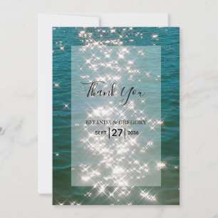Beach Sea Water Sparkings Mariage Carte de remerci