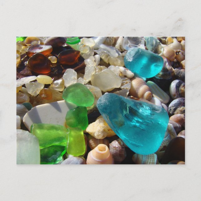 Beach Seaglass Postkarten Agate Rocks Muscheln (Vorderseite)