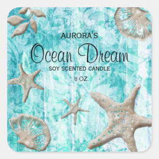 Beach Seashell Bougie Étiquette emballage