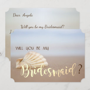 Beach Seashell Bridesmaid Card Einladung