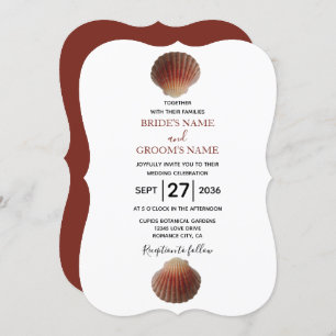 Beach Seashell Clams Invitations de mariage
