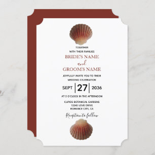 Beach Seashell Clams Wedding Einladungen