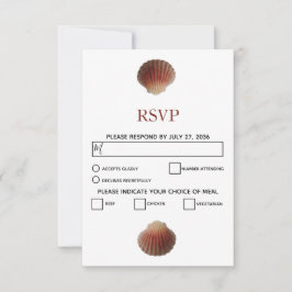 Beach Seashell Clams Wedding RSVP Cards Karte